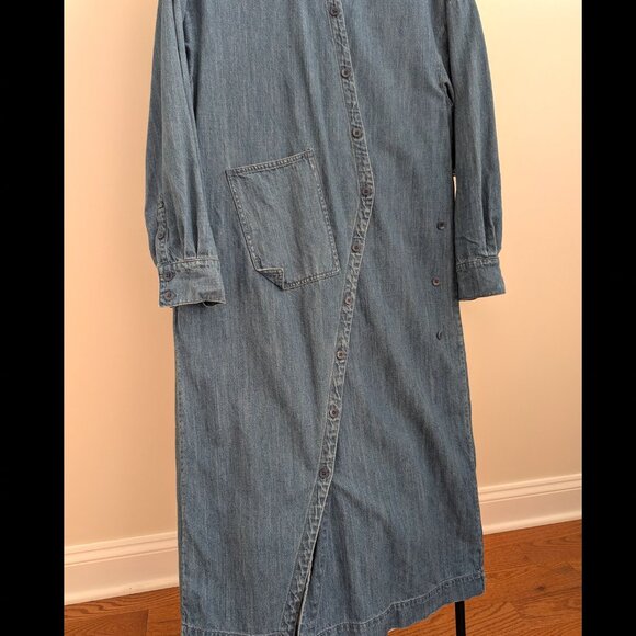 TIBI Lightweight Stone Wash Denim Shirtdress - Picture 4 of 12
